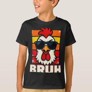 Hühnerbauer Sungles Retro Bruh Hahn T-Shirt