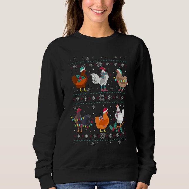 Hühnerbesitzer Birb Memes Bauer Ugly Christmas Chi Sweatshirt (Vorderseite)