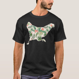 Hühnerblume Mädchen Print Floral Hen Hawaiian T-Shirt