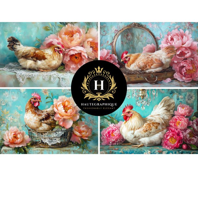 HühnerCollage Decoupage Seidenpapier (Von Creator hochgeladen)