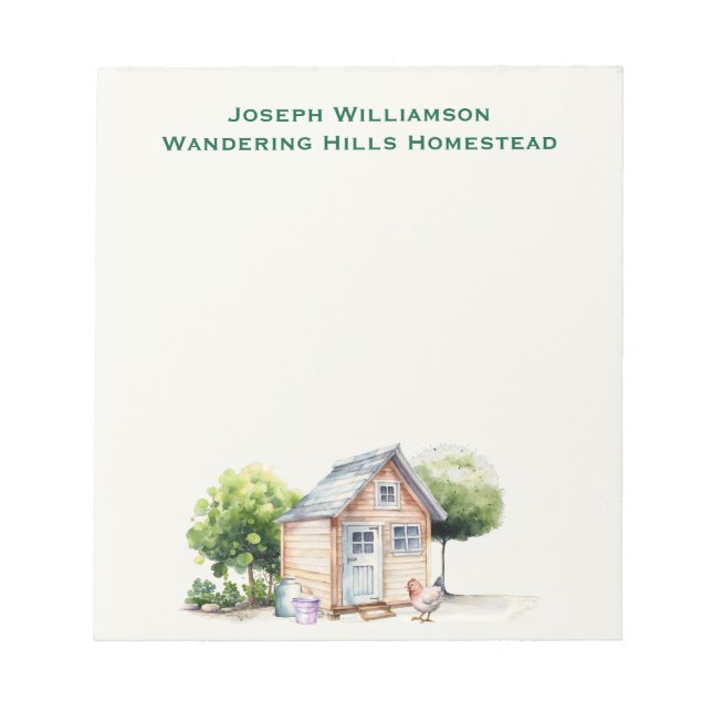 Hühnercoop Personalisiert Notizblock (Vorderseite)