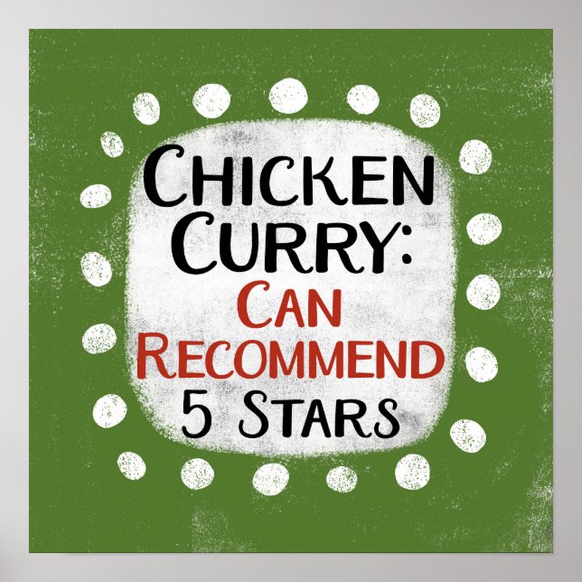 HühnerCurry Review 5 Sterne Poster Wall Art (Vorne)