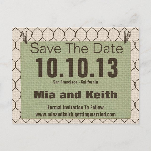 Hühnerdraht, Burlap, Vintage Postkarte (Vorderseite)