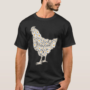 Hühnerdruck von weißen Gänseblümchen - Bauernhof T-Shirt