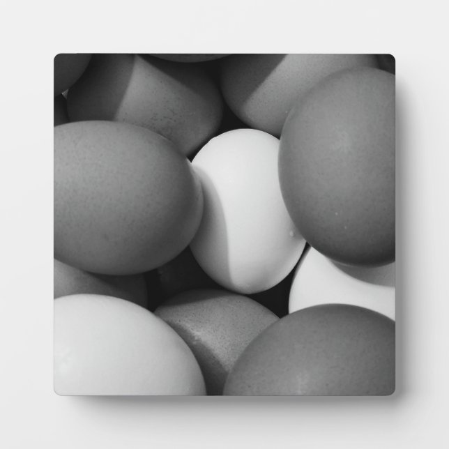 Hühnereier in Schwarz und Weiß Fotoplatte (Vorderseite)
