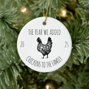 Hühnerfamilie, Geschenk für Hühnerstall-Landwirt Keramik Ornament