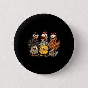 Hühnerfamilie Henne Hahn Küken Bauernhof  Button