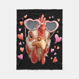 Hühnerfarm Bauer Valentinstag Herz Sungles Fleecedecke