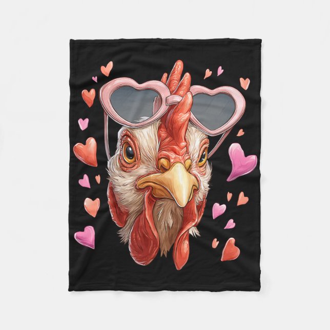 Hühnerfarm Bauer Valentinstag Herz Sungles  Fleecedecke (Vorderseite)