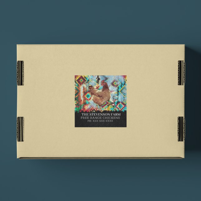 Hühnerfarm Broiler Fleisch Vögel Freier Range Plat Quadratischer Aufkleber (Von Creator hochgeladen)