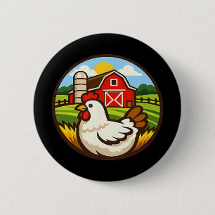 Hühnerfarm-Design Hühnerhalter Rn Landleben Button