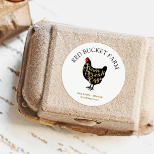 Hühnerfarm Frische Eier Retro Runder Aufkleber