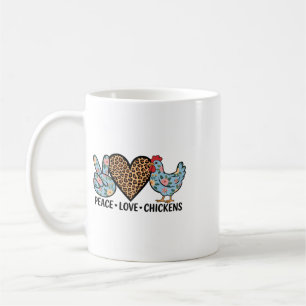 Hühnerfarm Landwirtschaft Frieden Liebe Hühner für Kaffeetasse