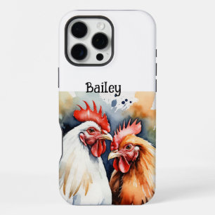Hühnerfarm Natur Tierkunst mit individuellem Namen iPhone 16 Pro Max Hülle