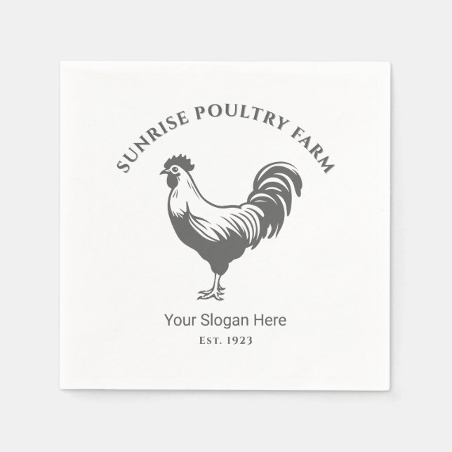 Hühnerfarm-Papier-Serviette Serviette (Vorderseite)