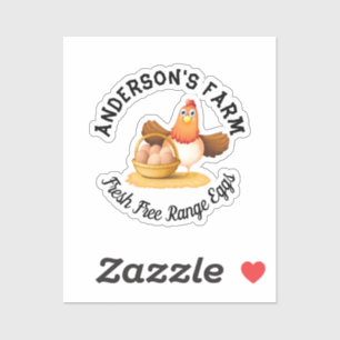 Hühnerfirma Funny Custom Family Farm Ei Aufkleber