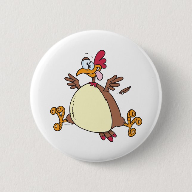 Hühnerfleisch-Cartoon Button (Vorderseite)