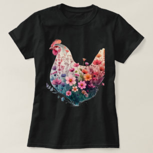 Hühnerflora Kunstgewerbe Hühner farbenfroh T-Shirt