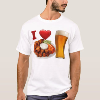 Hühnerflügel der Liebe I und Bier-T - Shirt