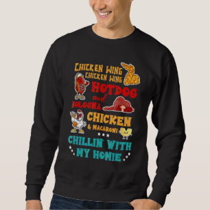 Hühnerflügel Hot Dog und Bologna Chicken & Macaron Sweatshirt