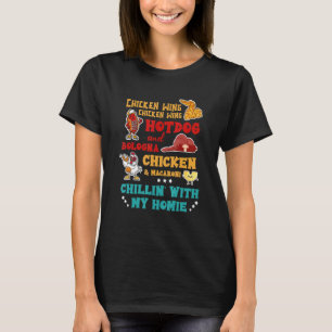 Hühnerflügel Hot Dog und Bologna Chicken & Macaron T-Shirt