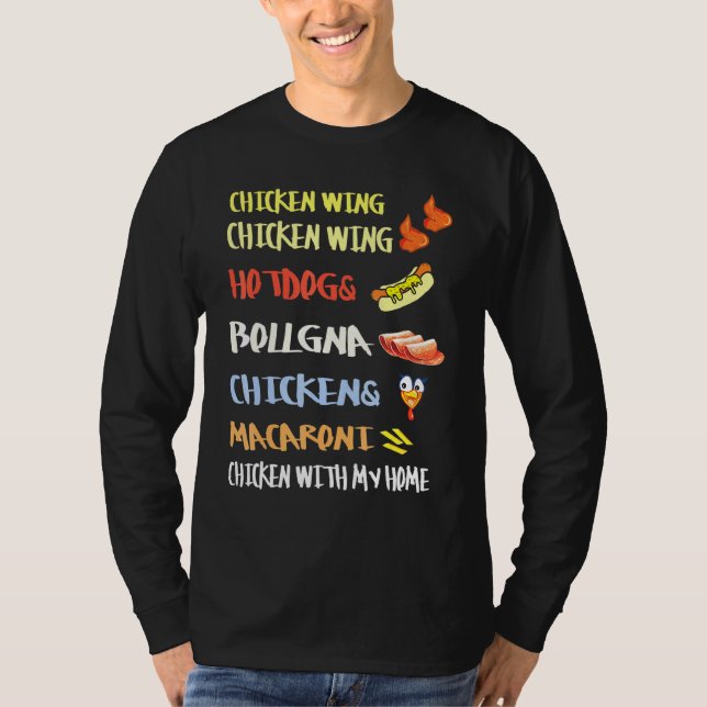 Hühnerflügel Hühnerflügel Hotdog und Bologna Kinde T-Shirt (Vorderseite)