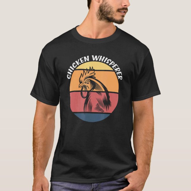 Hühnerflüster-Rasterfarm Tierischer Bauer Retro T-Shirt (Vorderseite)