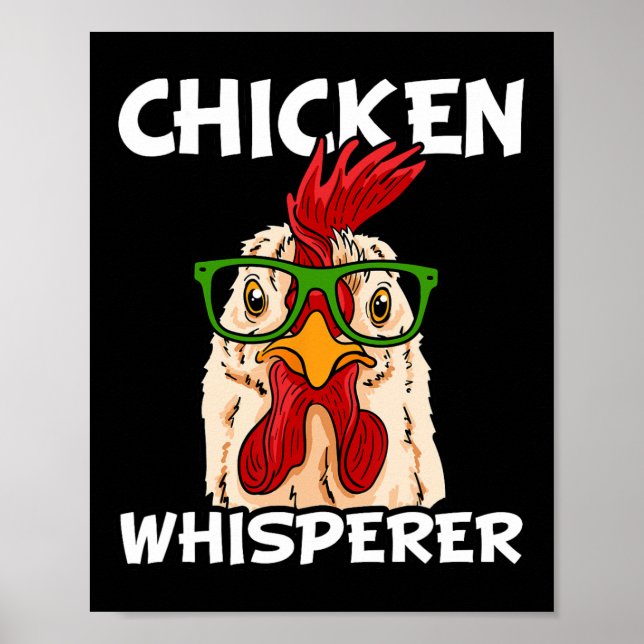 Hühnerflüsterer Hühnerbauer Nerd Farm Hahn Poster (Vorne)