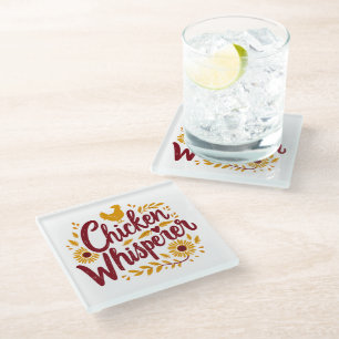 Hühnerflüsterer Landhaus Cottagecore Glasuntersetzer