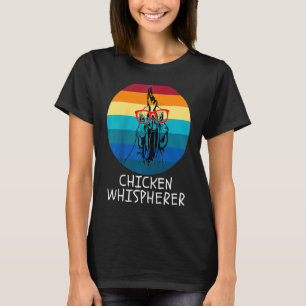 Hühnerflüsterer mit Retro-Sonnenuntergang Hinterho T-Shirt