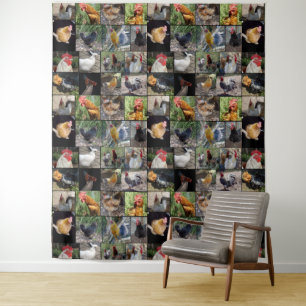 Hühnerfotolage, Wandteppich
