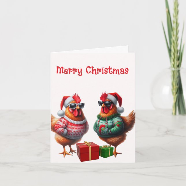 Hühnerfreund Weihnachten Karte (Vorderseite)