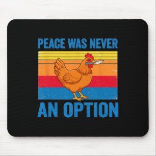 Hühnerfrieden War Niemals Eine Option Messer Retro Mousepad