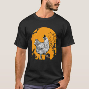 Hühnerfriedhof Faules Halloween-Kostüm Bauernhof- T-Shirt