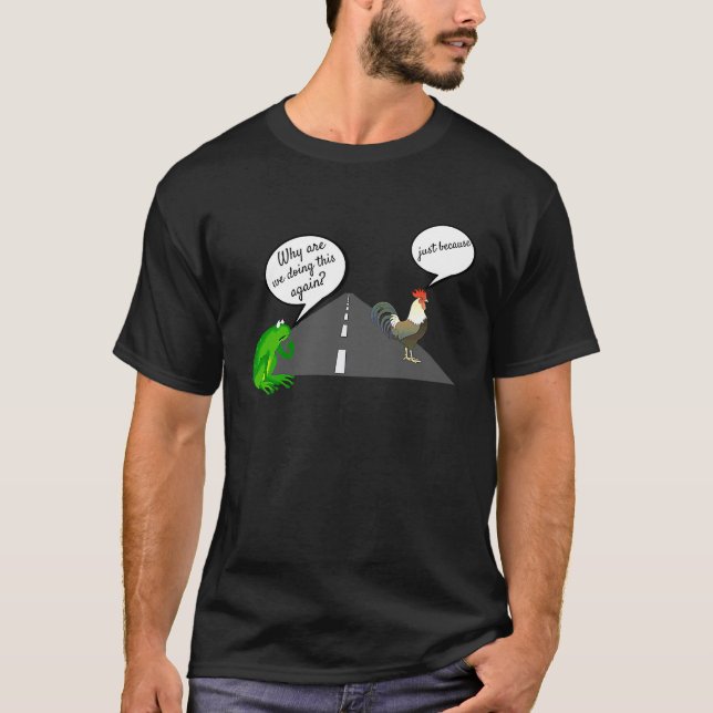 Hühnerfrosch-Überquerungsrätsel T-Shirt (Vorderseite)