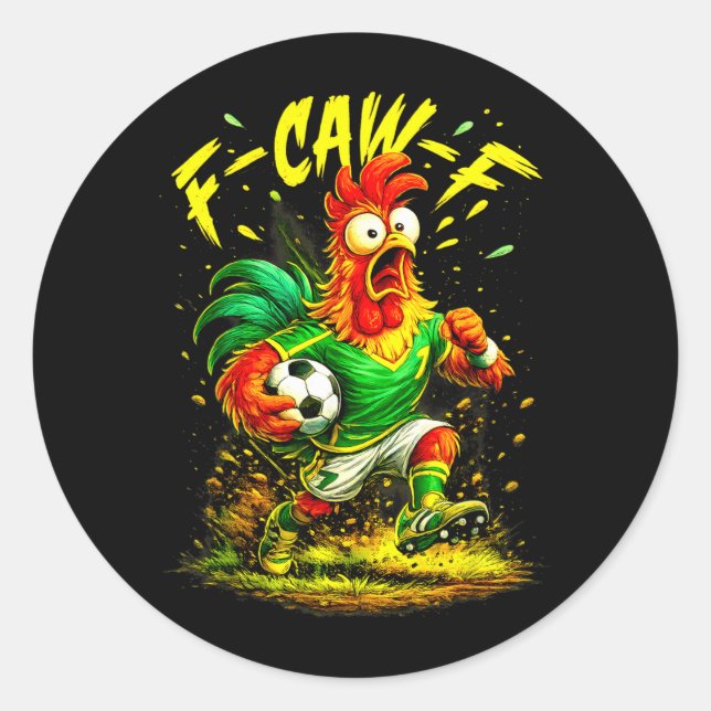 Hühnerfußball Runder Aufkleber (Vorderseite)