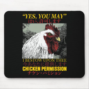 Hühnergenehmigung Vintage Japanischer Hahn _1 Mousepad