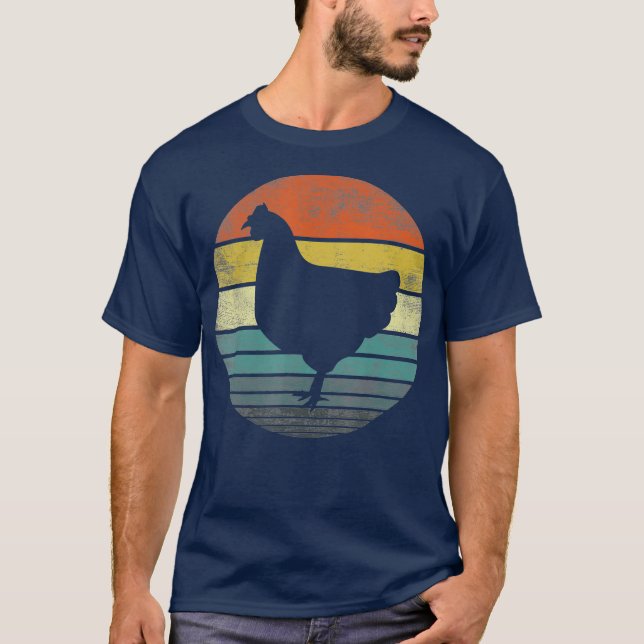 Hühnergeschenke Funny Bauer Retro Vintag T-Shirt (Vorderseite)