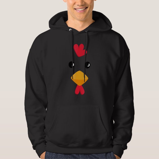 Hühnergesichtskostüm Frucht Halloween Hoodie (Vorderseite)