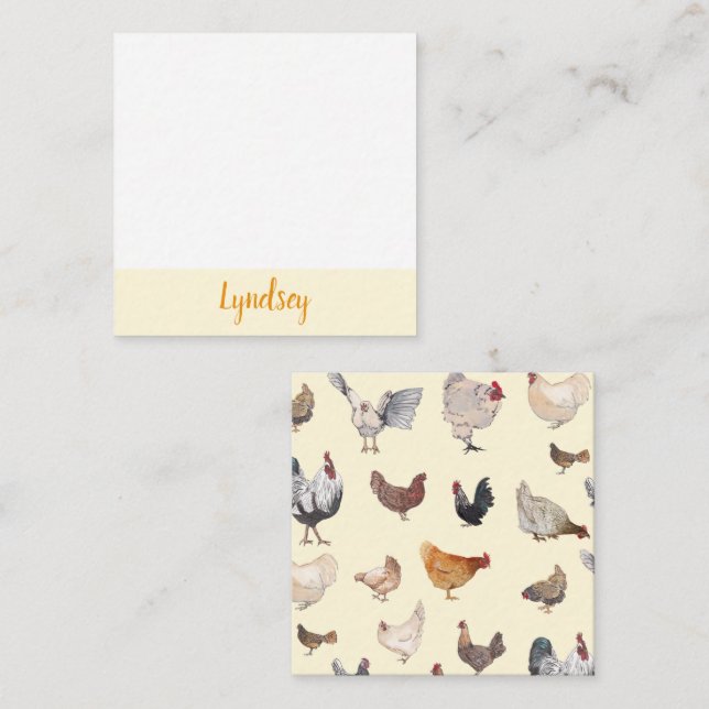 Hühnerglückskarte Mitteilungskarte (Vorne/Hinten)