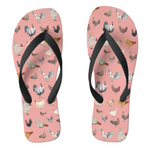 Hühnerglücksmuster Flip Flops