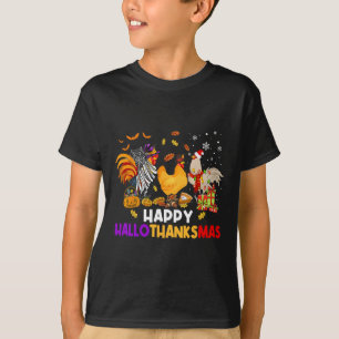 HühnerHalloween glückliches Hallothanksmas Herbstf T-Shirt