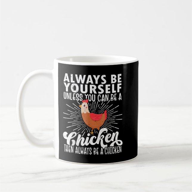 Hühnerhemd, Funny Chicken Shirt, Hühnerfleisch Kaffeetasse (Links)
