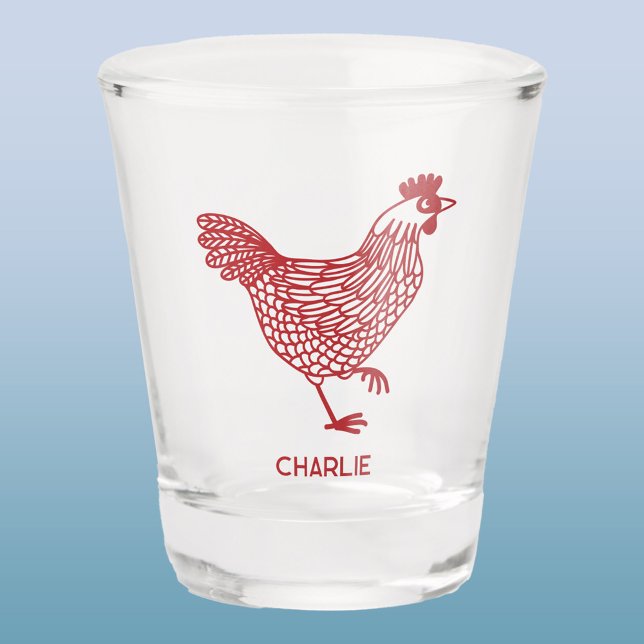 Hühnerhen Personalisiert Schnapsglas (Chicken hen poultry personalized shot glass)