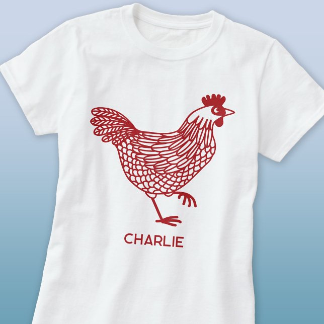 Hühnerhen Personalisiert T-Shirt (Fun chicken hen personalized custom name t-shirt)
