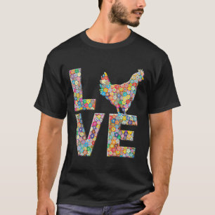 Hühnerhenne liebt Blumen Hühner Ei T-Shirt