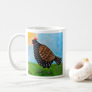 Hühnerhenne mit Halskette Sonnenbad Personalisiert Kaffeetasse