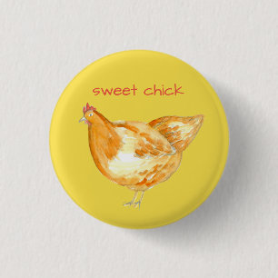 Hühnerhenne Yellow Sweet Chick Button