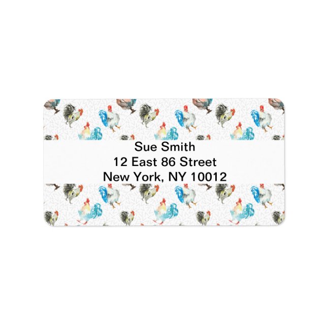 Hühnerhennen Adressaufkleber (Vorne)