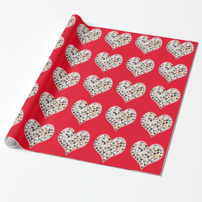 Hühnerherz Geschenkpapier (Ungerollt)
